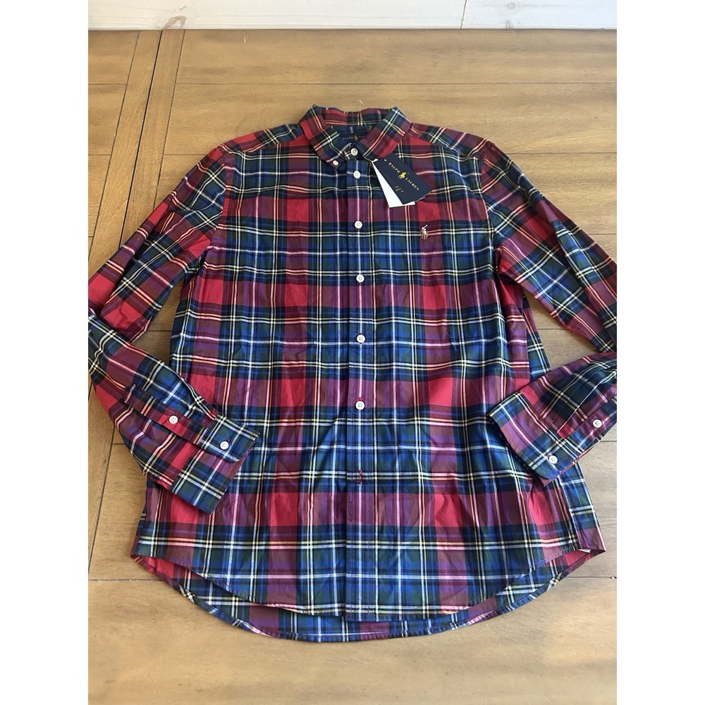 Ralph Lauren Boys XL 18–20 Plaid Button-Down Shirt Multicolor Preppy Classic NEW